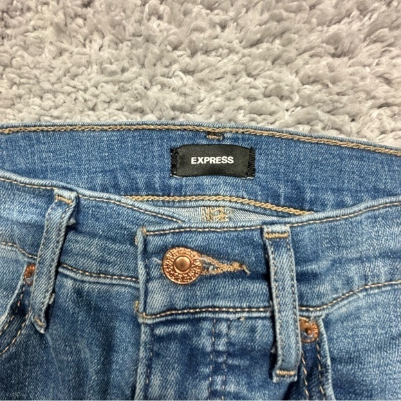 Express Jeans Womens 4 Skinny Mid Rise Light Wash Stretch Classic Denim Casual - Picture 2 of 5
